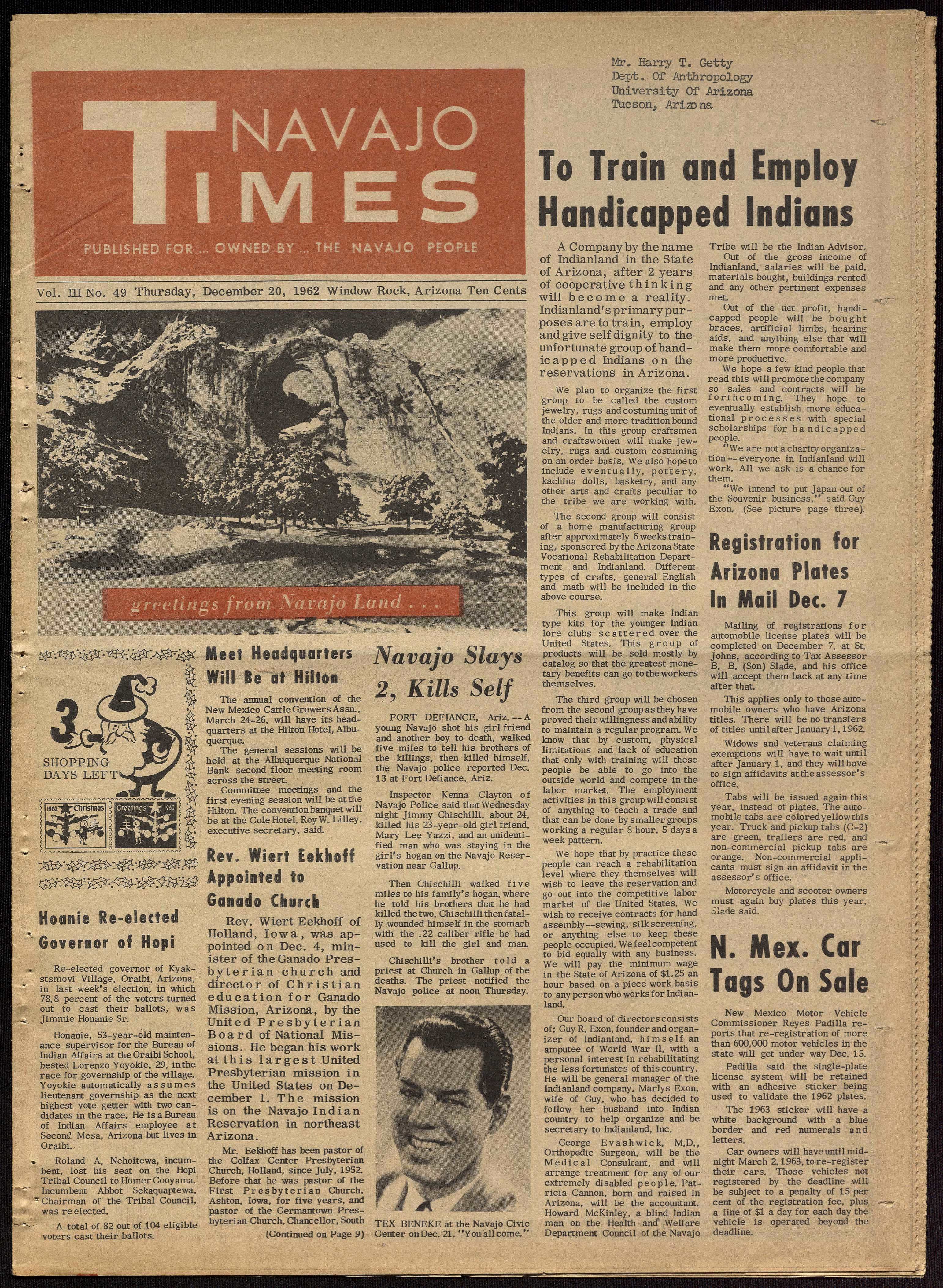
Navajo Times, December 20 1962